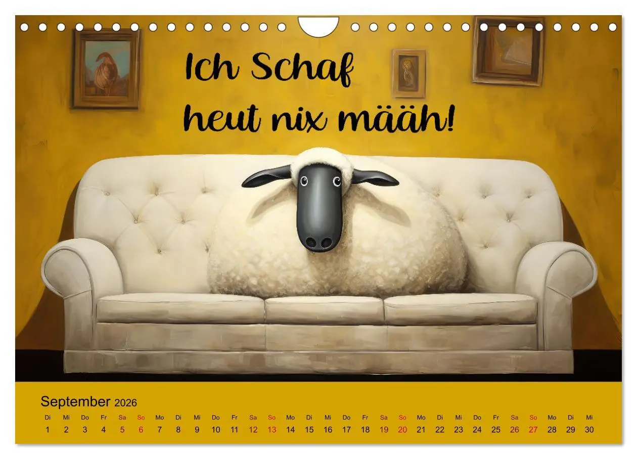 Bild: 9783457354131 | Schafsprüche (Wandkalender 2026 DIN A4 quer), CALVENDO Monatskalender