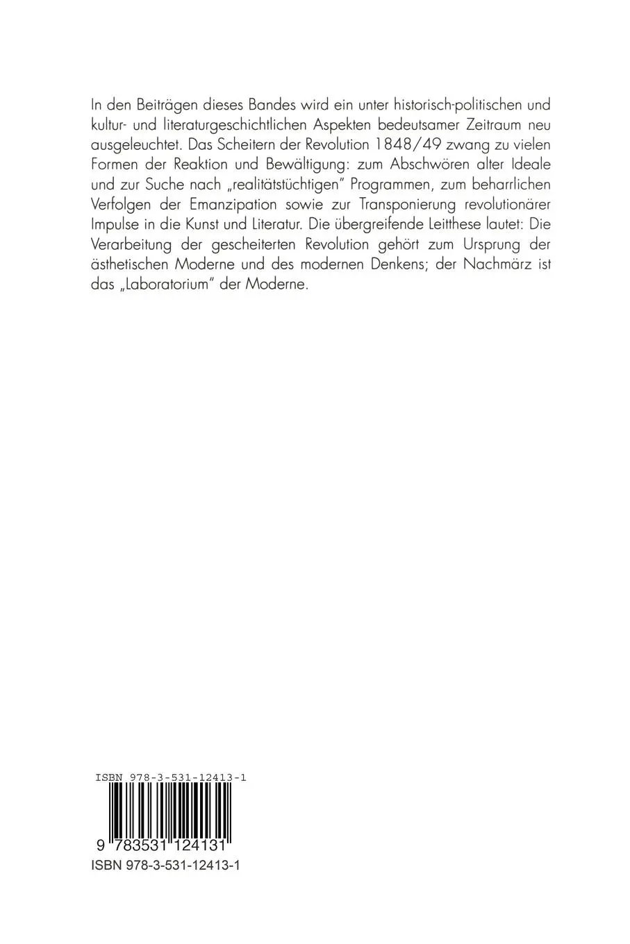 Rückseite: 9783531124131 | Nachmärz | Sigrid Weigel (u. a.) | Taschenbuch | 395 S. | Deutsch