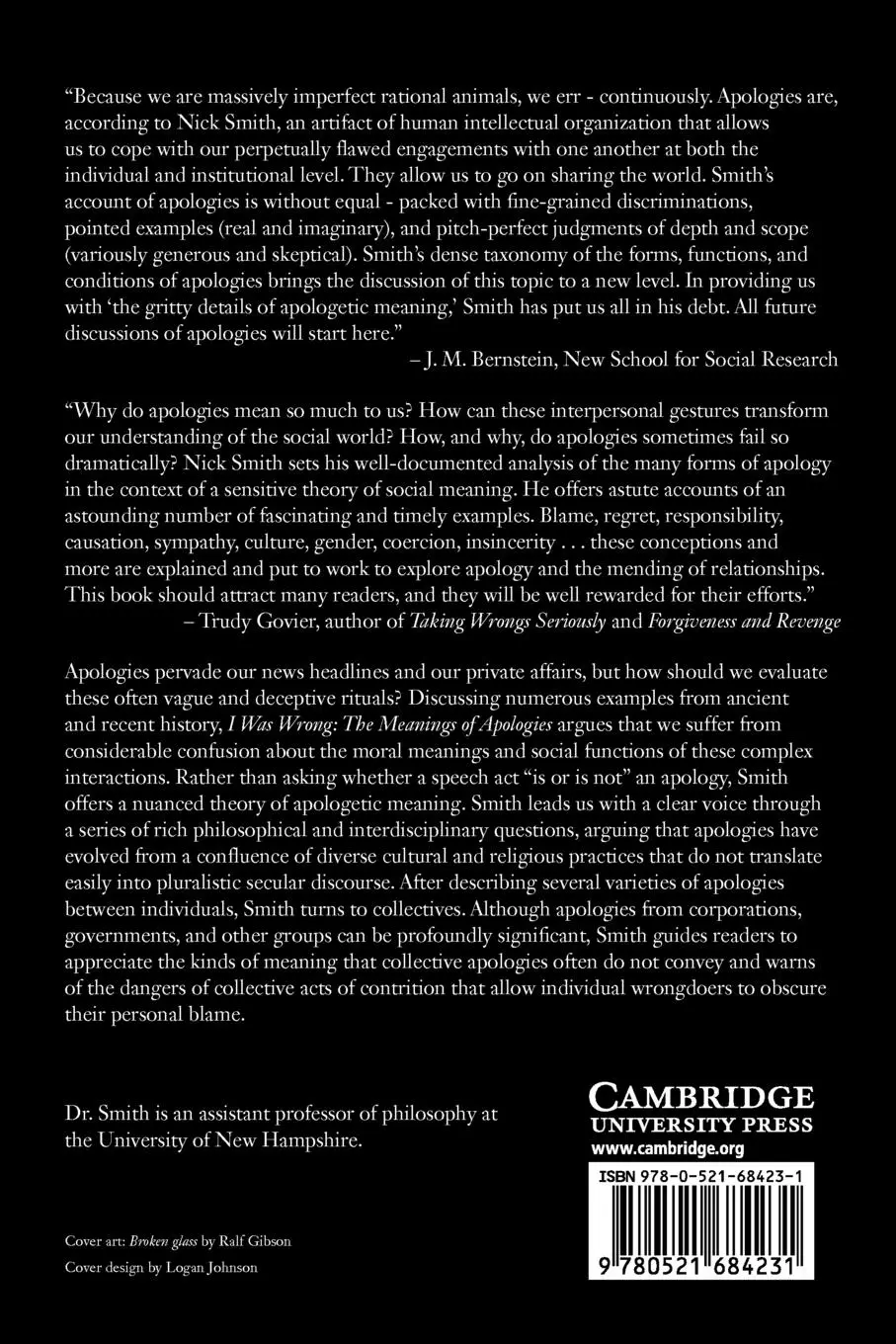 Rückseite: 9780521684231 | I Was Wrong | The Meanings of Apologies | Nick Smith | Taschenbuch