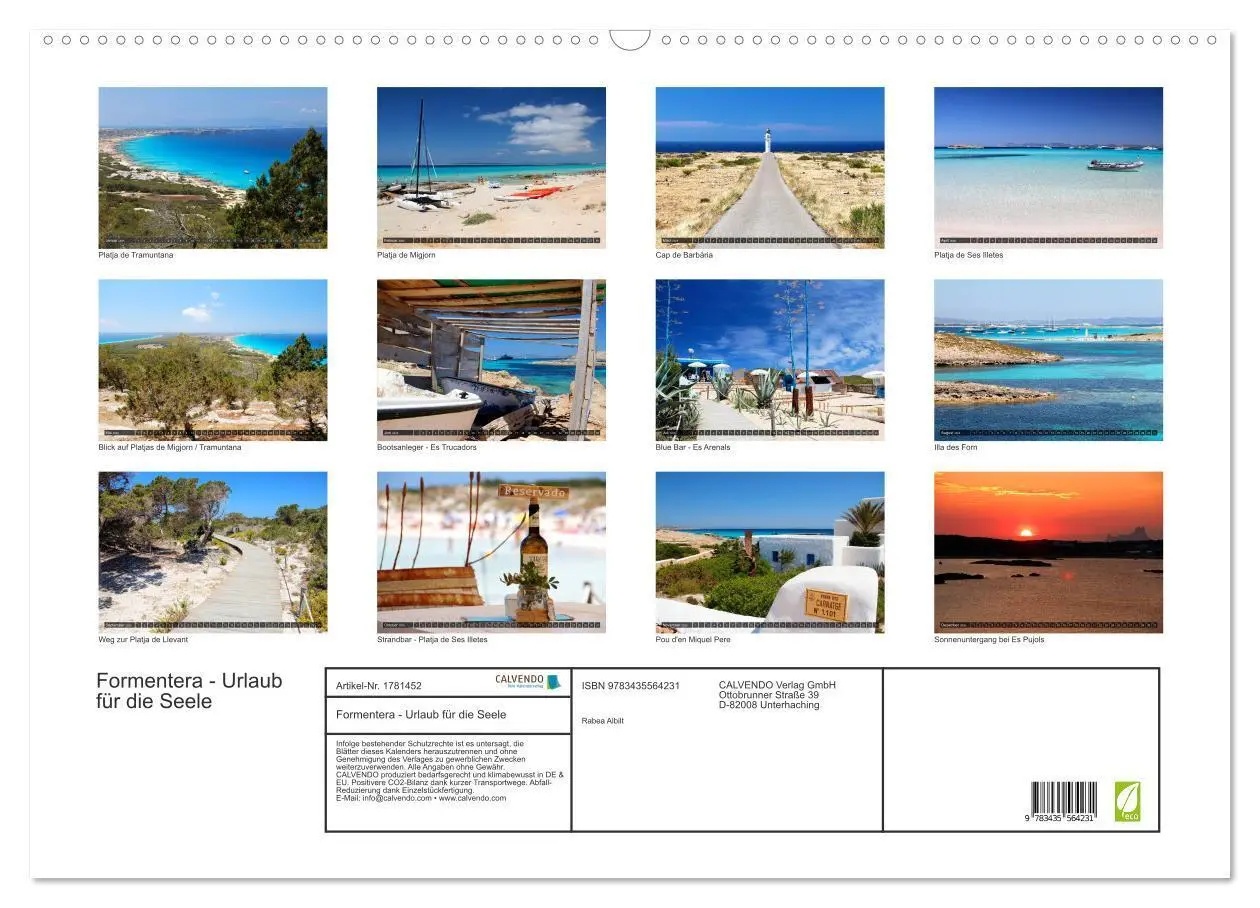 Bild: 9783435564231 | Formentera - Urlaub für die Seele (Wandkalender 2025 DIN A2 quer),...