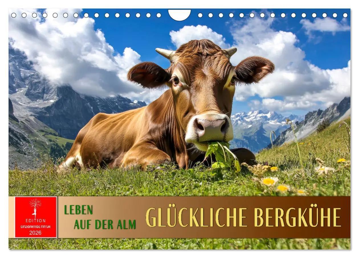 Cover: 9783457274231 | Glückliche Bergkühe - Leben auf der Alm (Wandkalender 2026 DIN A4...