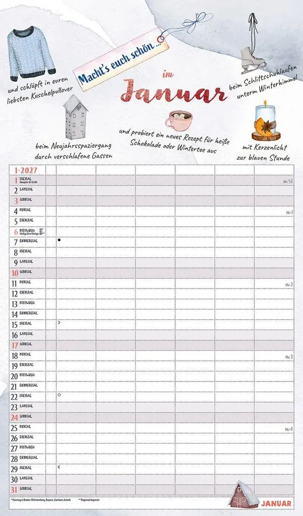 Bild: 9783819304231 | Macht's euch schön 2027 | Korsch Verlag | Kalender | 14 S. | Deutsch
