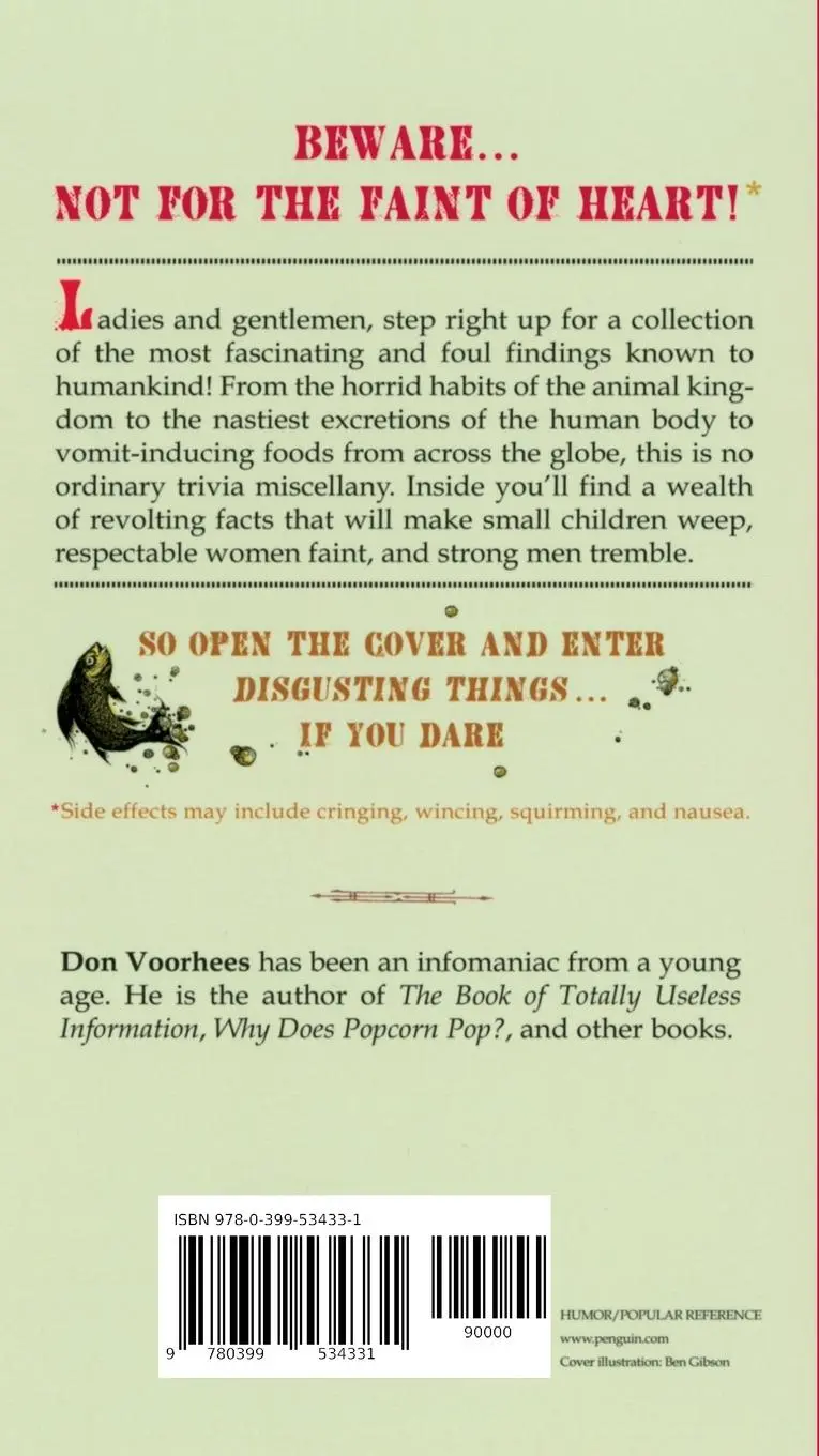 Rückseite: 9780399534331 | Disgusting Things | a Miscellany | Don Voorhees | Taschenbuch | 2008