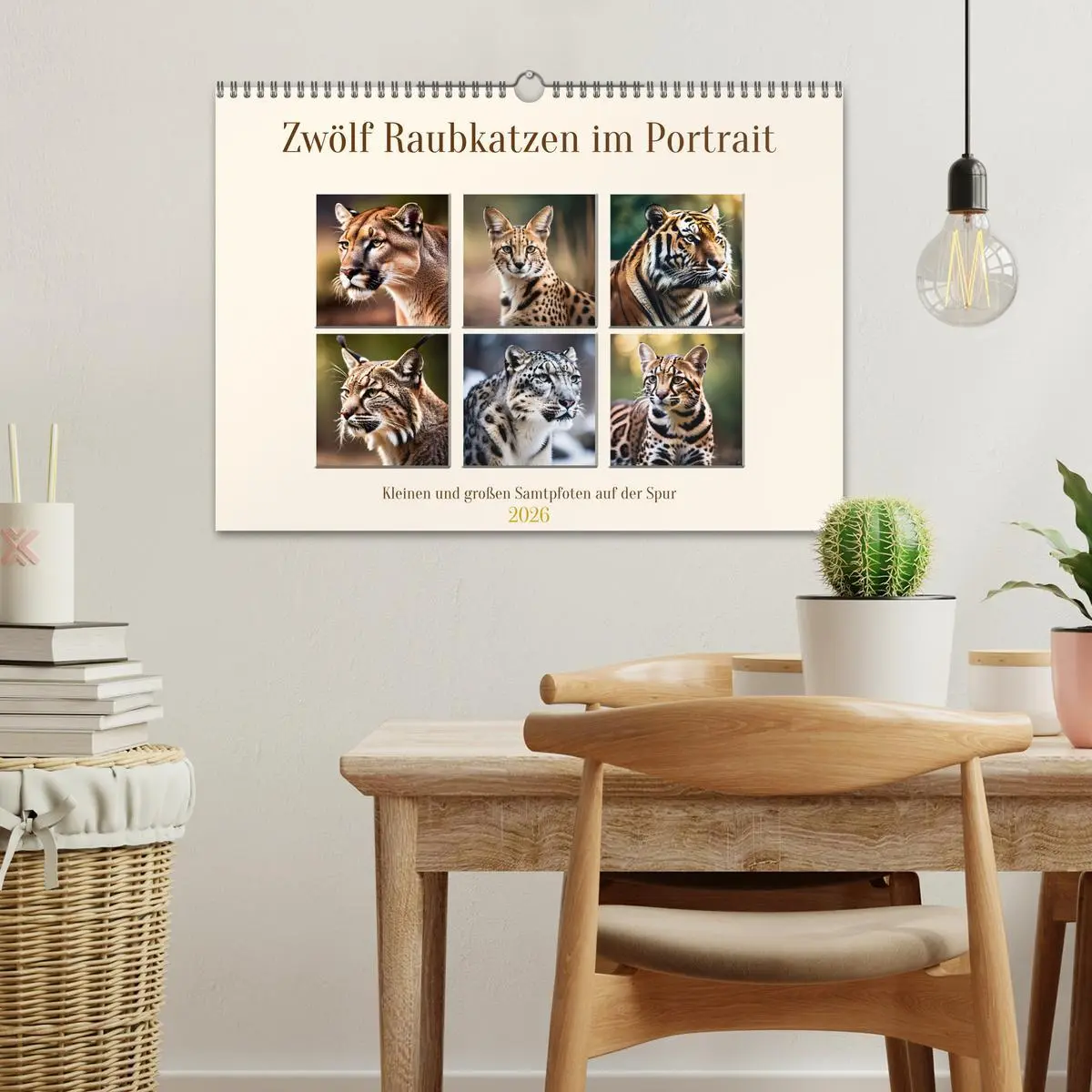 Bild: 9783457264331 | Zwölf Raubkatzen im Portrait (Wandkalender 2026 DIN A3 quer),...