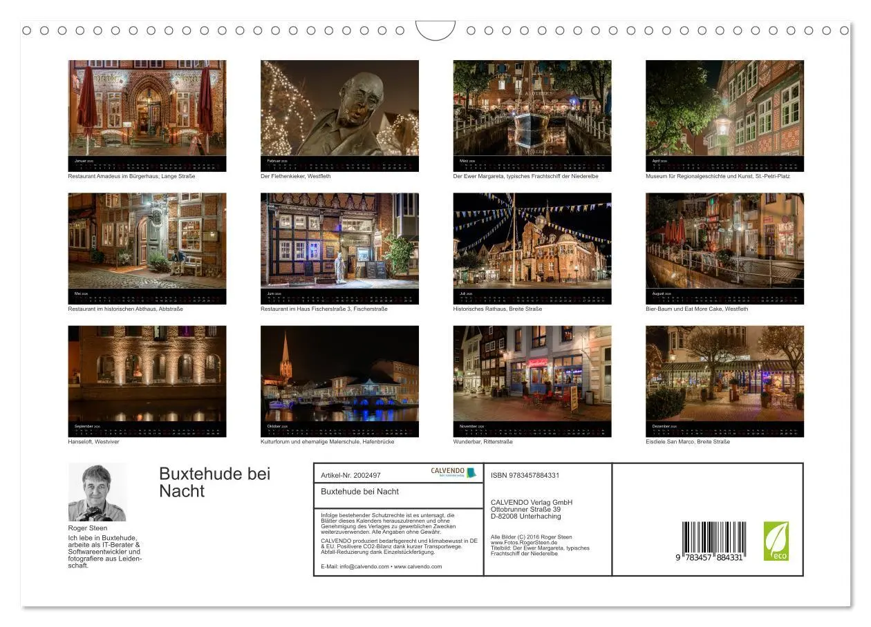 Bild: 9783457884331 | Buxtehude bei Nacht (Wandkalender 2026 DIN A3 quer), CALVENDO...