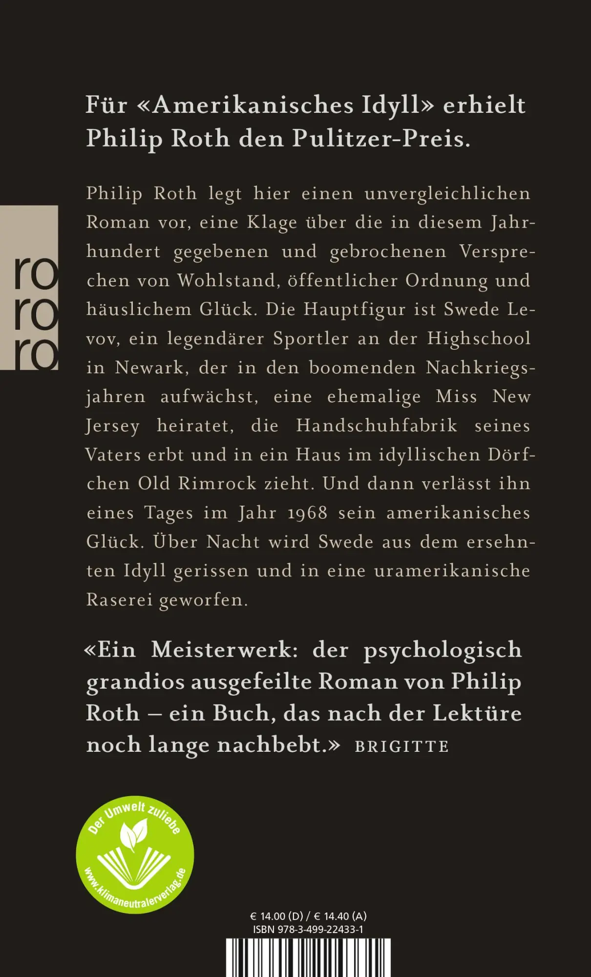Rückseite: 9783499224331 | Amerikanisches Idyll | Philip Roth | Taschenbuch | 575 S. | Deutsch