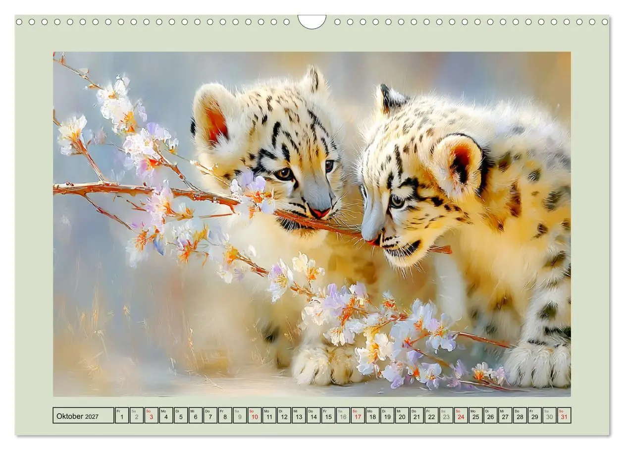 Bild: 9783516804331 | Schneeleoparden. Babys in der leuchtenden Natur (Wandkalender 2027...
