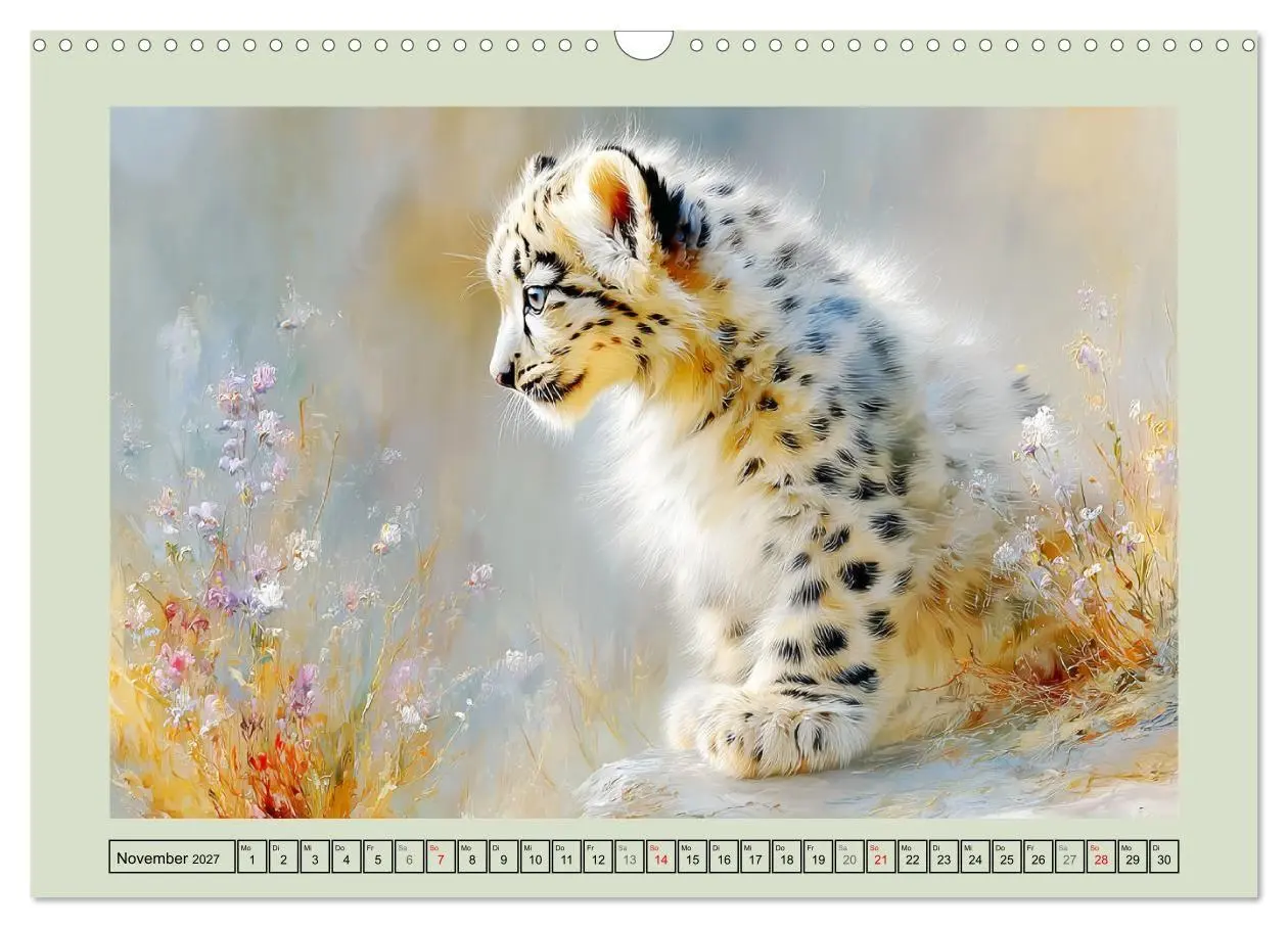 Bild: 9783516804331 | Schneeleoparden. Babys in der leuchtenden Natur (Wandkalender 2027...
