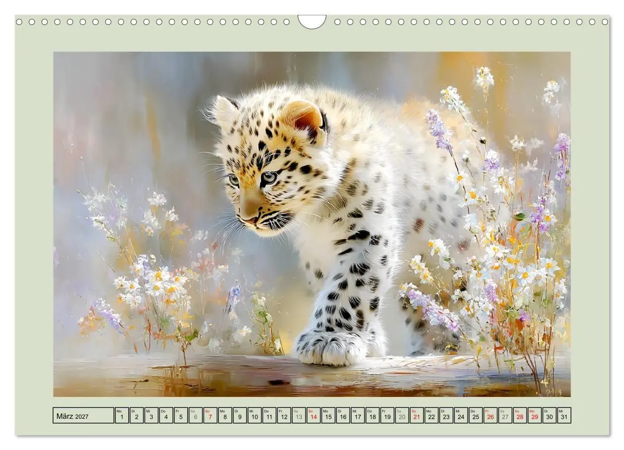 Bild: 9783516804331 | Schneeleoparden. Babys in der leuchtenden Natur (Wandkalender 2027...