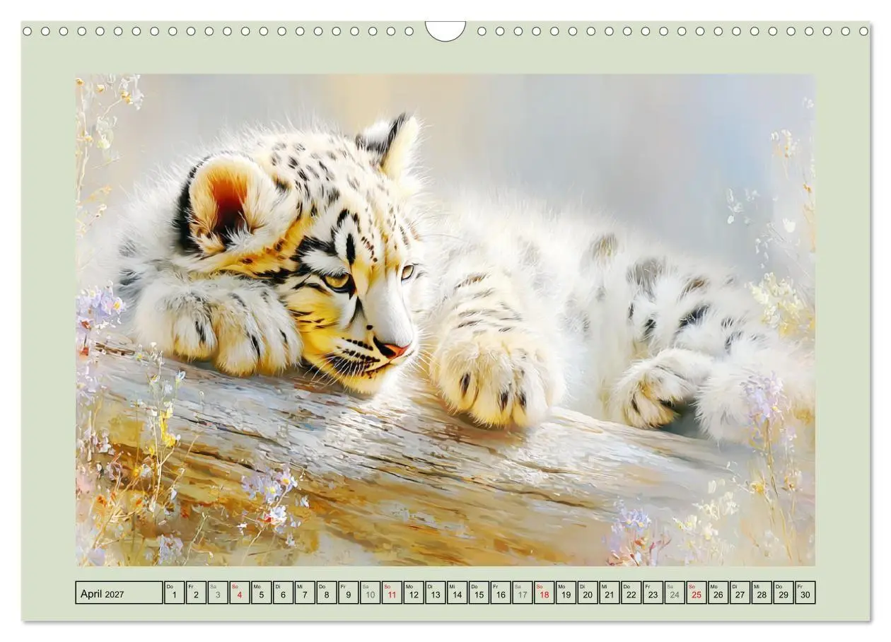 Bild: 9783516804331 | Schneeleoparden. Babys in der leuchtenden Natur (Wandkalender 2027...