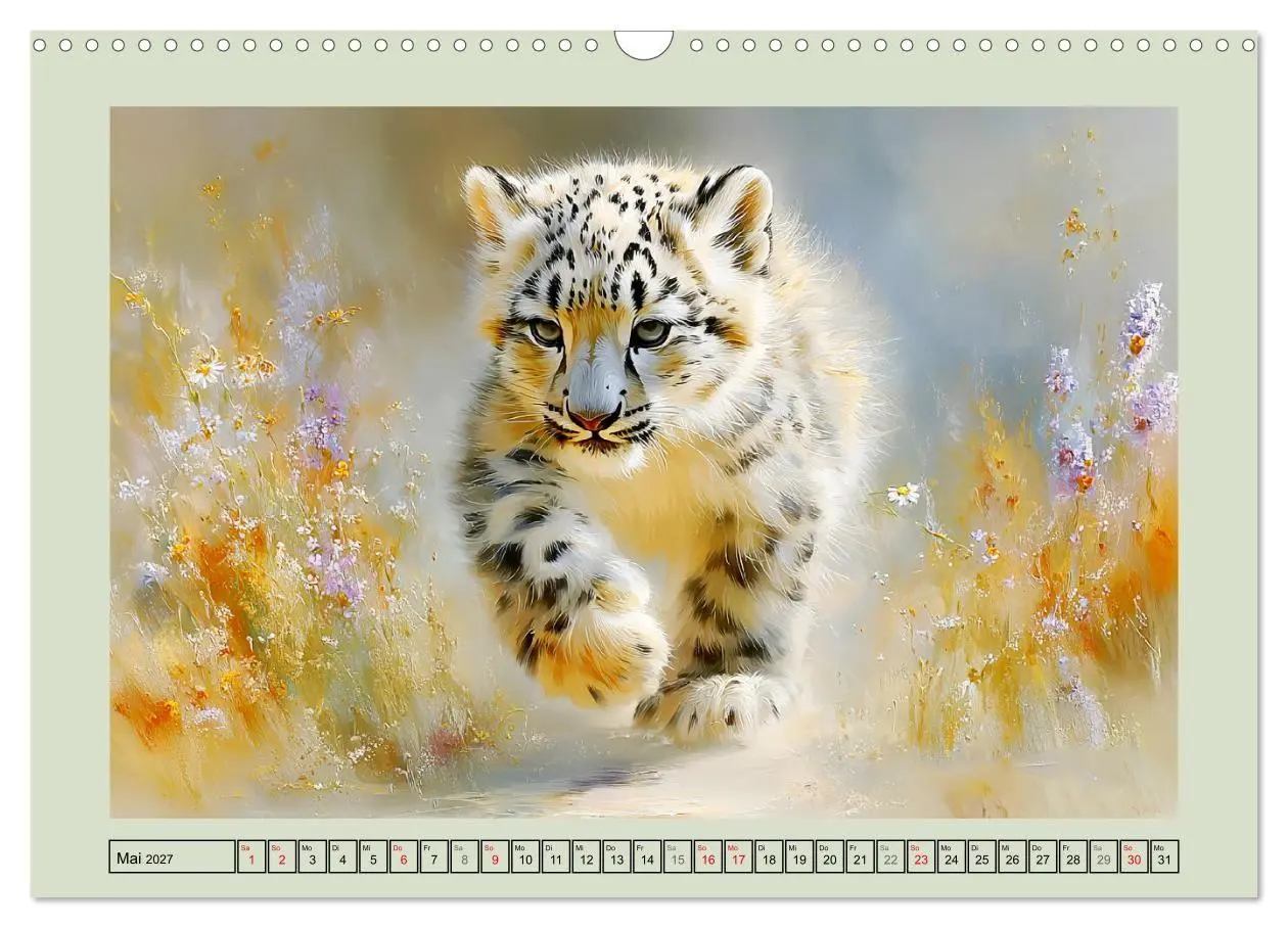 Bild: 9783516804331 | Schneeleoparden. Babys in der leuchtenden Natur (Wandkalender 2027...