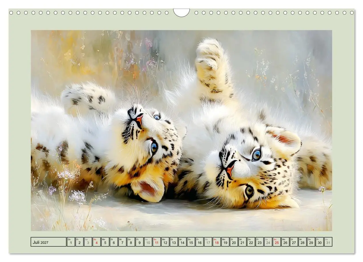 Bild: 9783516804331 | Schneeleoparden. Babys in der leuchtenden Natur (Wandkalender 2027...