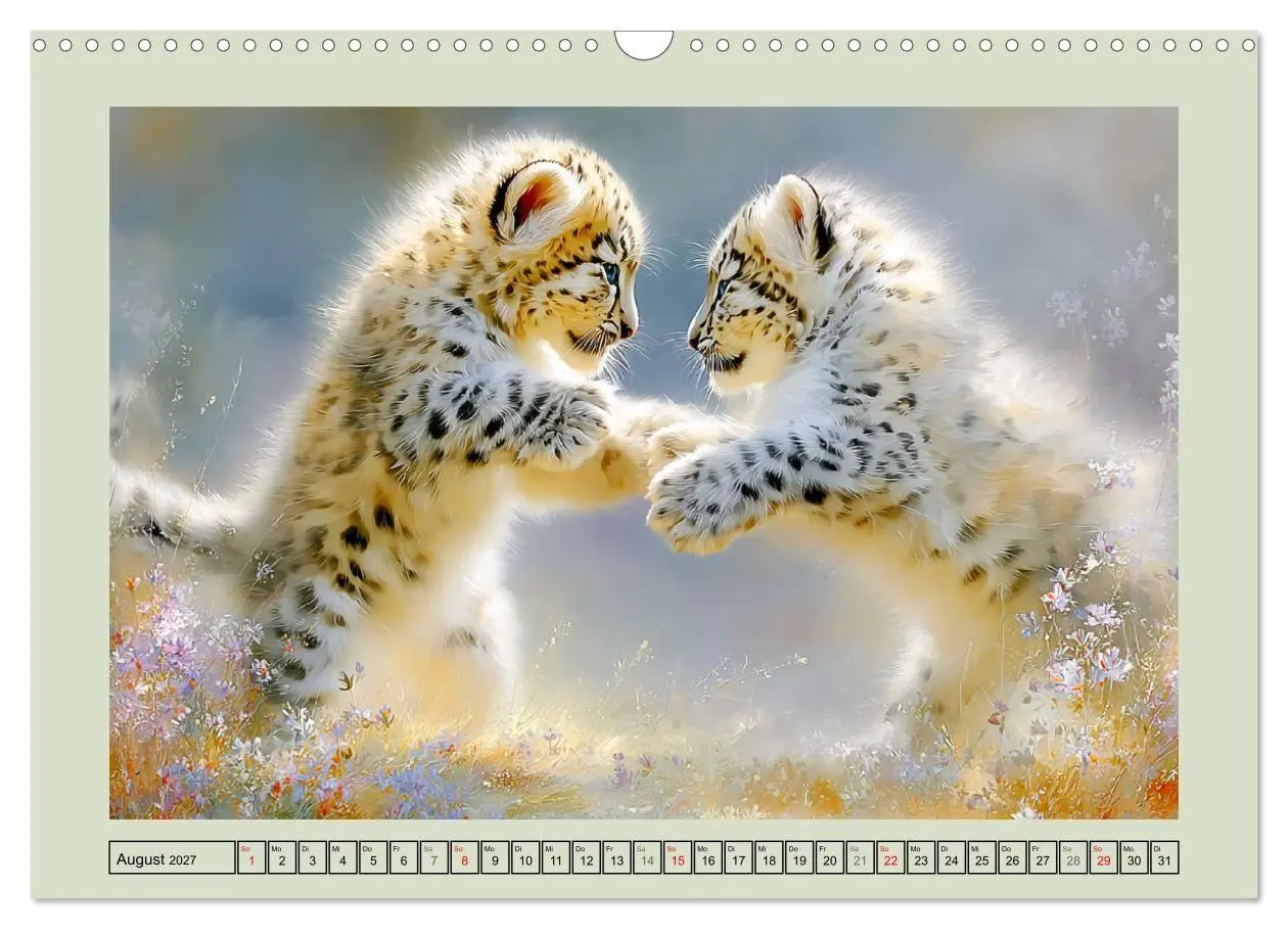 Bild: 9783516804331 | Schneeleoparden. Babys in der leuchtenden Natur (Wandkalender 2027...