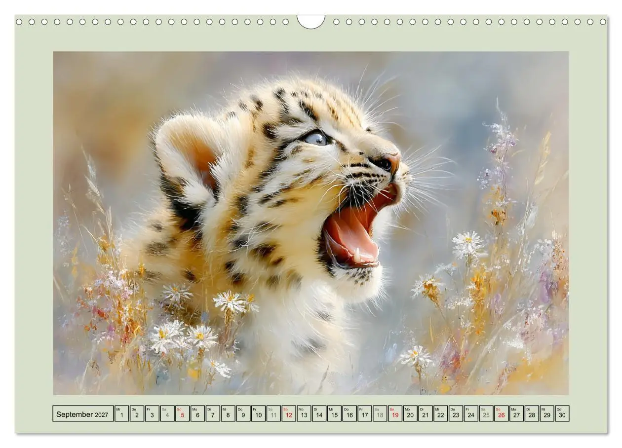 Bild: 9783516804331 | Schneeleoparden. Babys in der leuchtenden Natur (Wandkalender 2027...