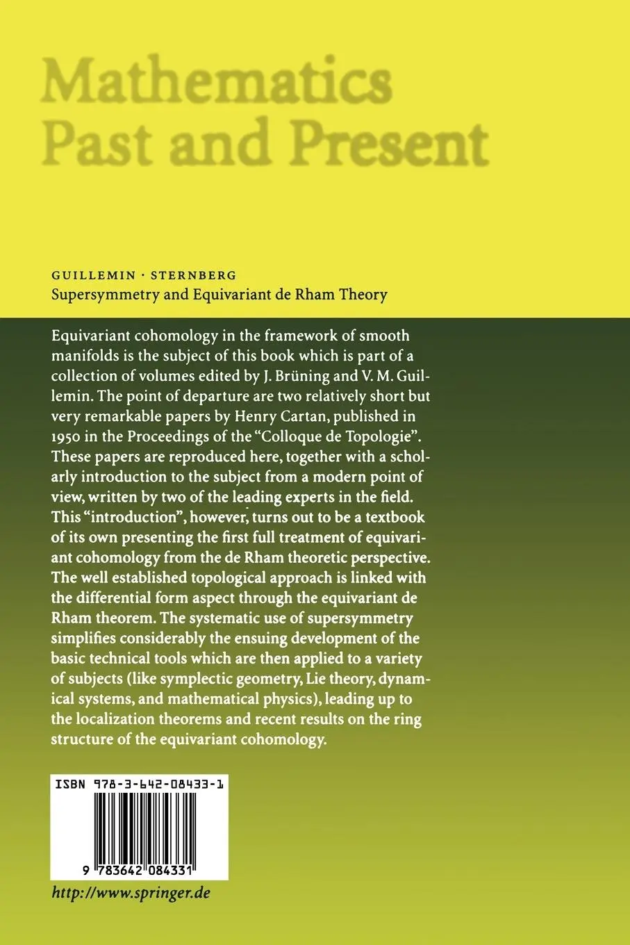 Rückseite: 9783642084331 | Supersymmetry and Equivariant de Rham Theory | Guillemin (u. a.)