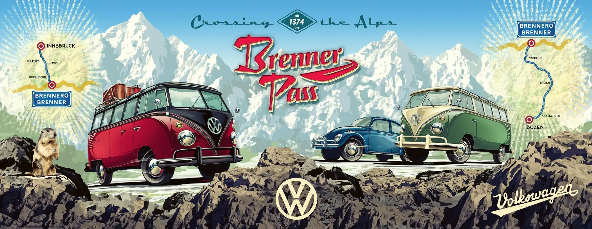 Cover: 4005555004431 | Erwachsenenpuzzle 1000 Teile - Volkswagen - Mit dem VW Bulli über...