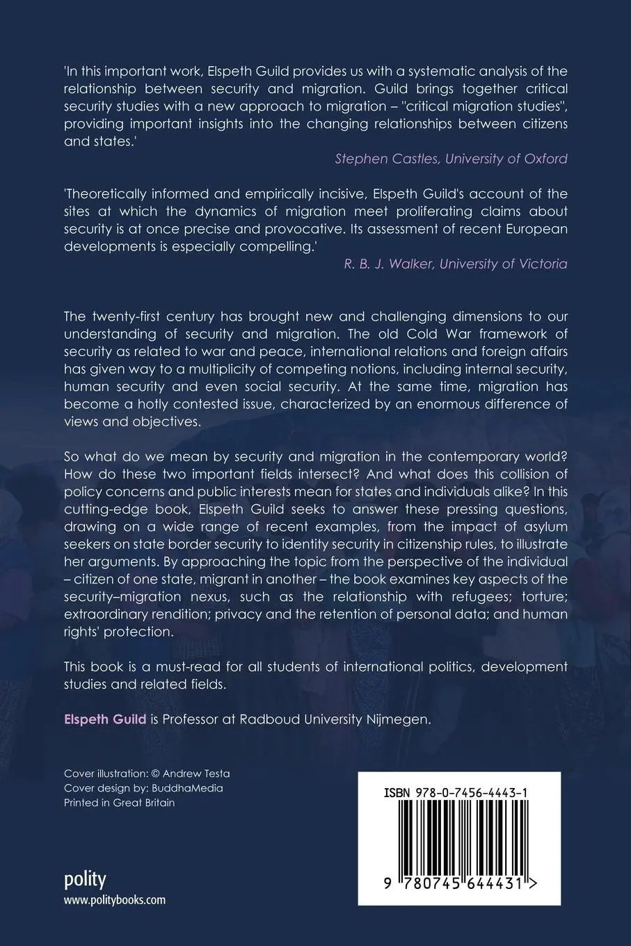Rückseite: 9780745644431 | Security and Migration in the 21st Century | Elspeth Guild | Buch