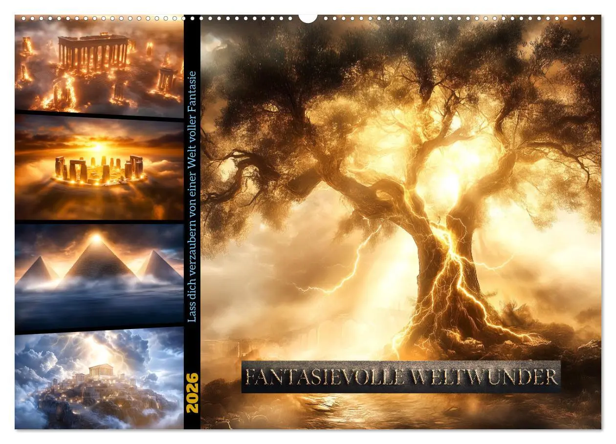 Cover: 9783457254431 | Fantasievolle Weltwunder (Wandkalender 2026 DIN A2 quer), CALVENDO...