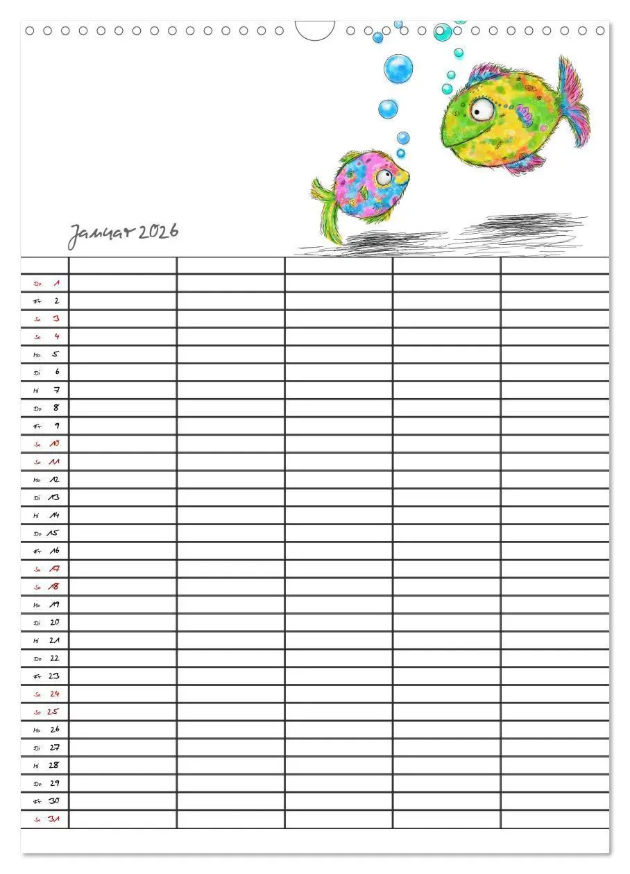 Bild: 9783516414431 | Bunte Freunde (Wandkalender 2026 DIN A3 hoch), CALVENDO Monatskalender