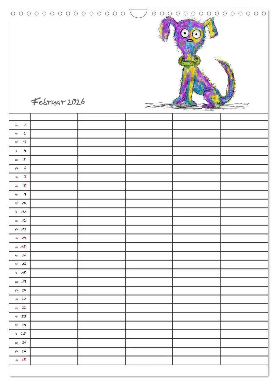 Bild: 9783516414431 | Bunte Freunde (Wandkalender 2026 DIN A3 hoch), CALVENDO Monatskalender