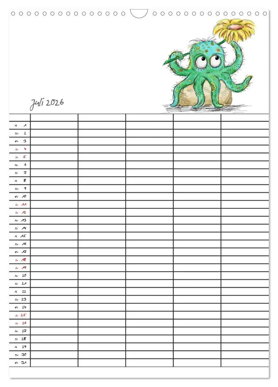 Bild: 9783516414431 | Bunte Freunde (Wandkalender 2026 DIN A3 hoch), CALVENDO Monatskalender