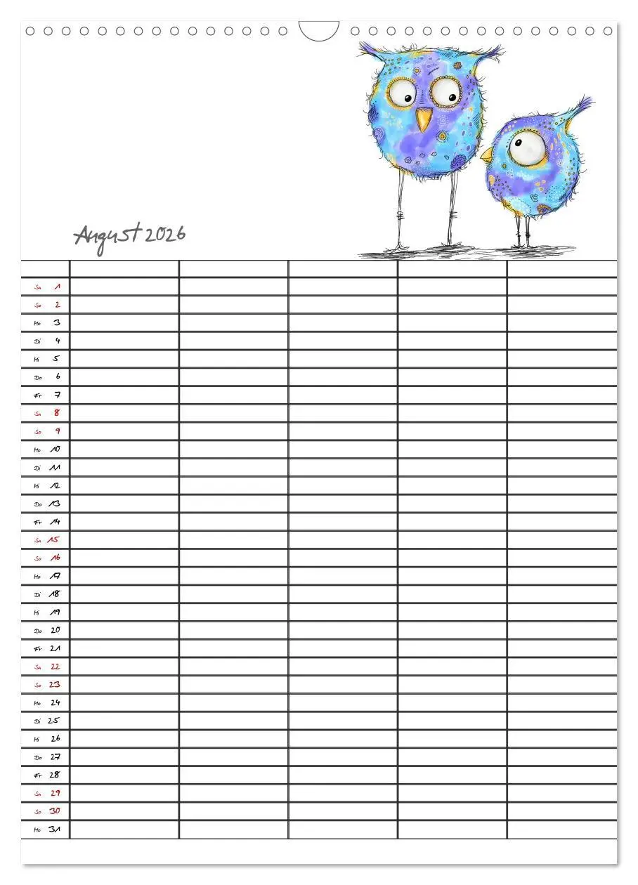 Bild: 9783516414431 | Bunte Freunde (Wandkalender 2026 DIN A3 hoch), CALVENDO Monatskalender