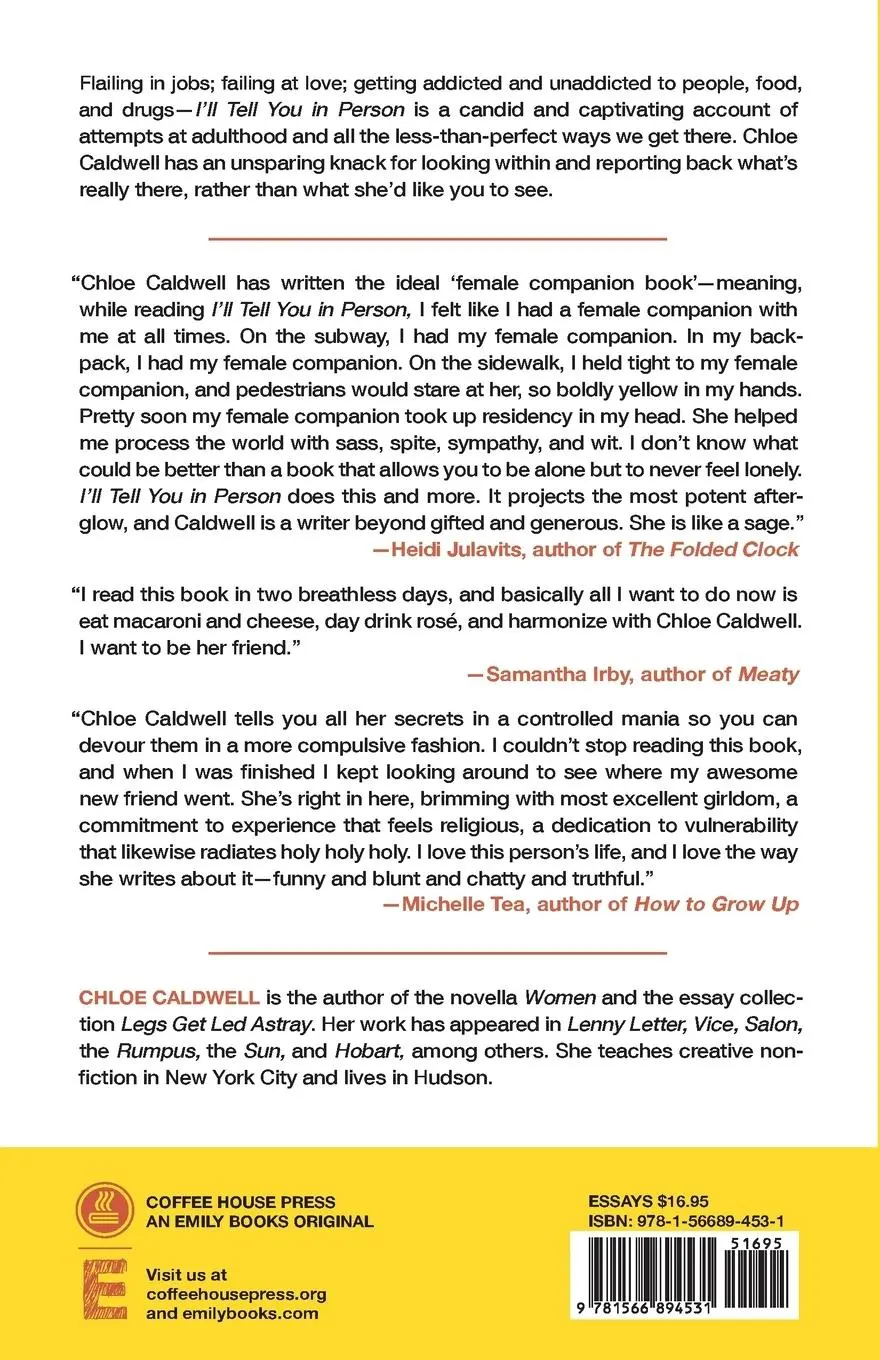 Rückseite: 9781566894531 | I'll Tell You in Person | Chloe Caldwell | Taschenbuch | Englisch