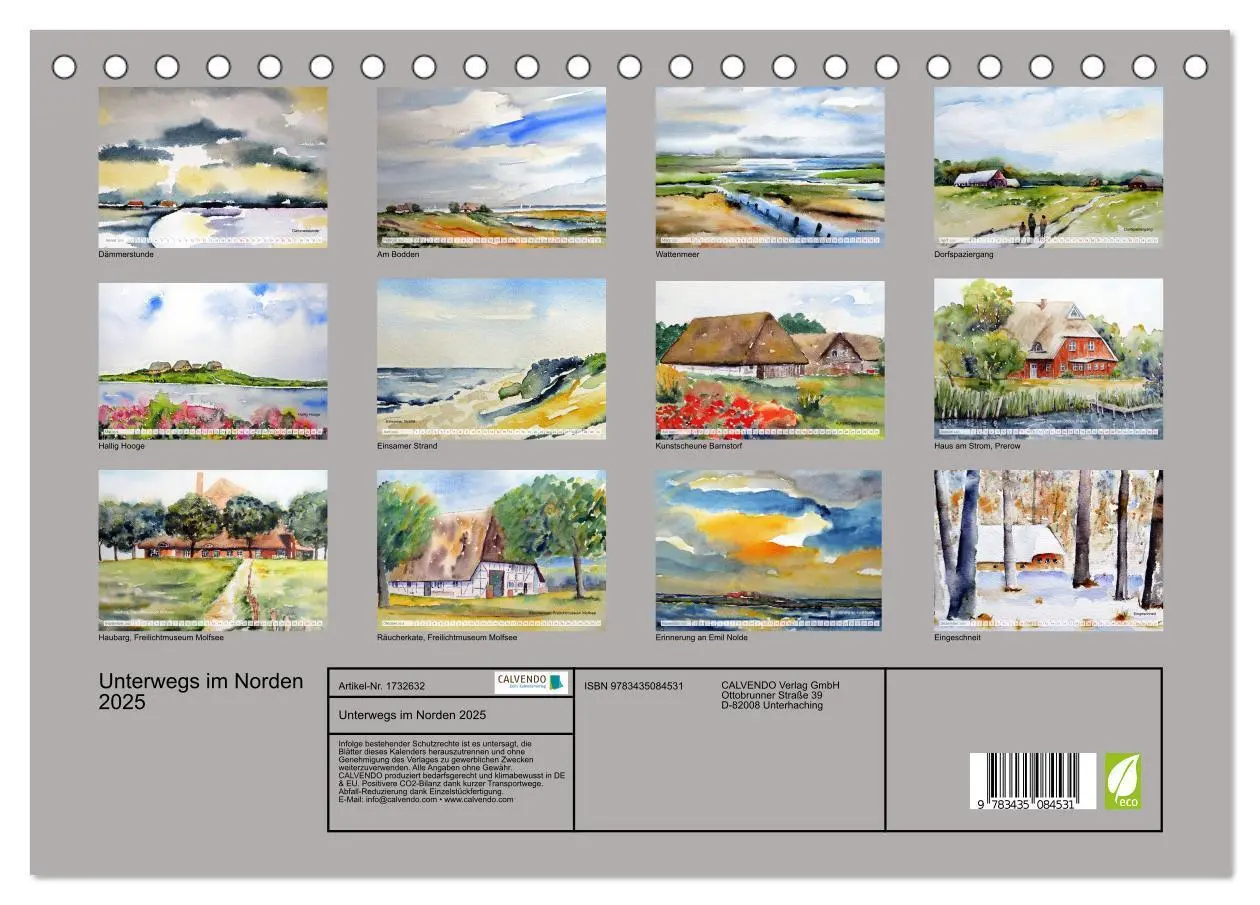 Bild: 9783435084531 | Unterwegs im Norden 2025 (Tischkalender 2025 DIN A5 quer), CALVENDO...