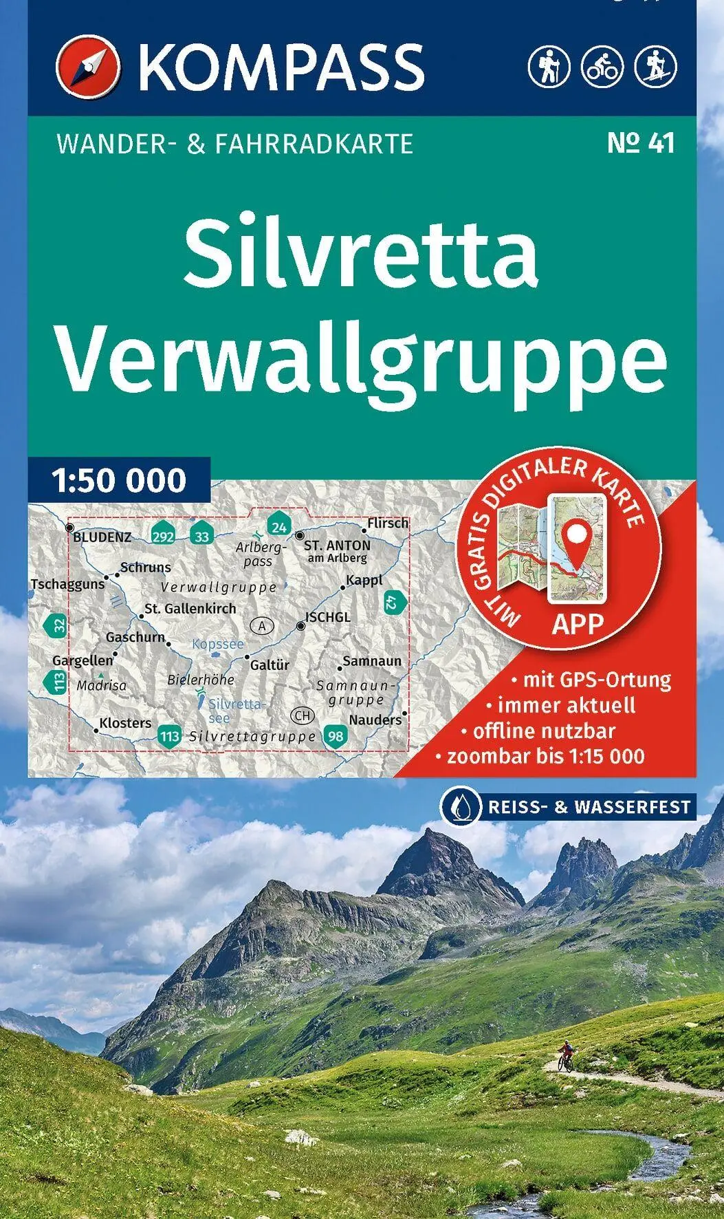 Cover: 9783991544531 | KOMPASS Wanderkarte 41 Silvretta, Verwallgruppe 1:50.000 | Deutsch