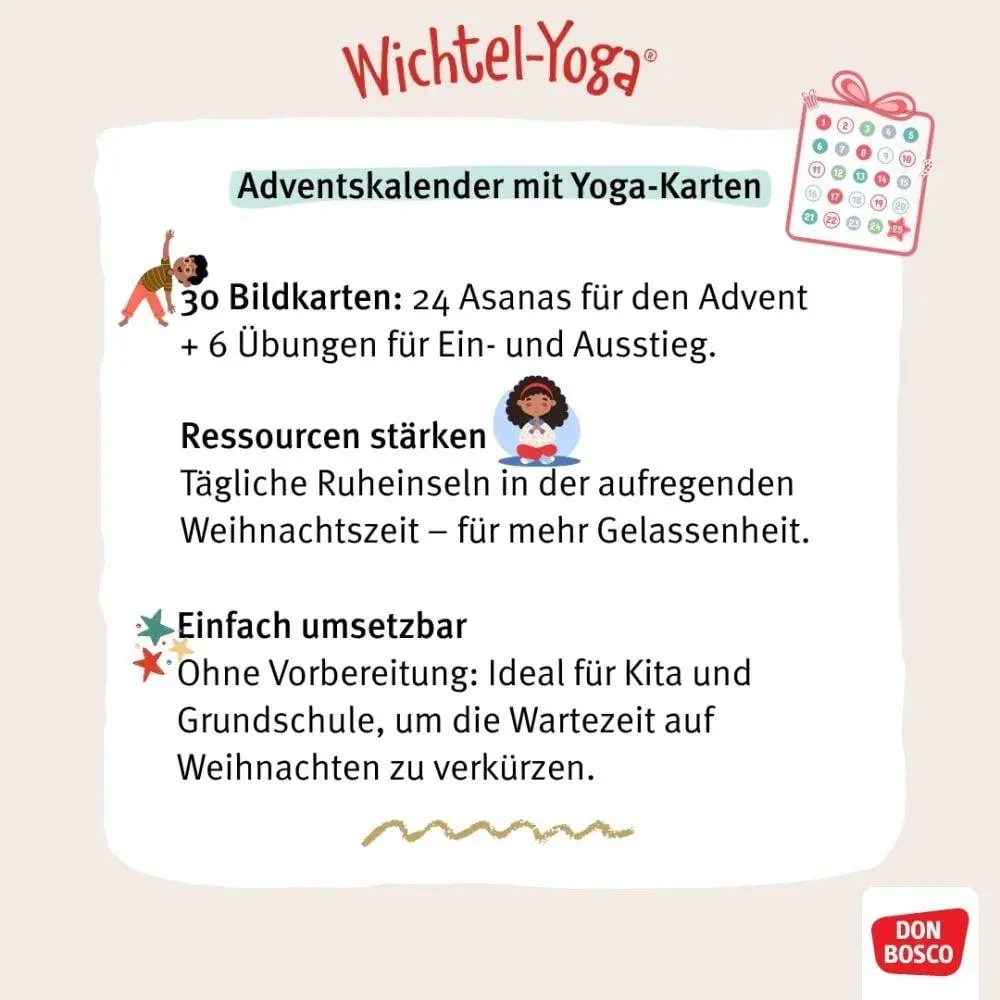 Bild: 4260694924631 | Wichtel-Yoga-Adventskalender. 24 Asanas für die Winter- und...