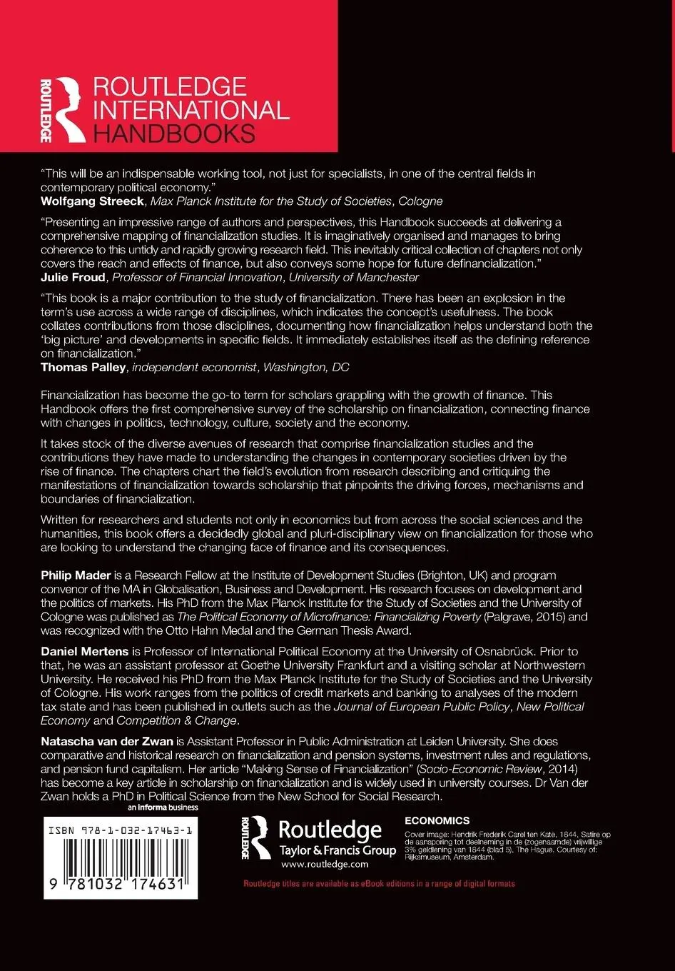 Rückseite: 9781032174631 | The Routledge International Handbook of Financialization | Taschenbuch