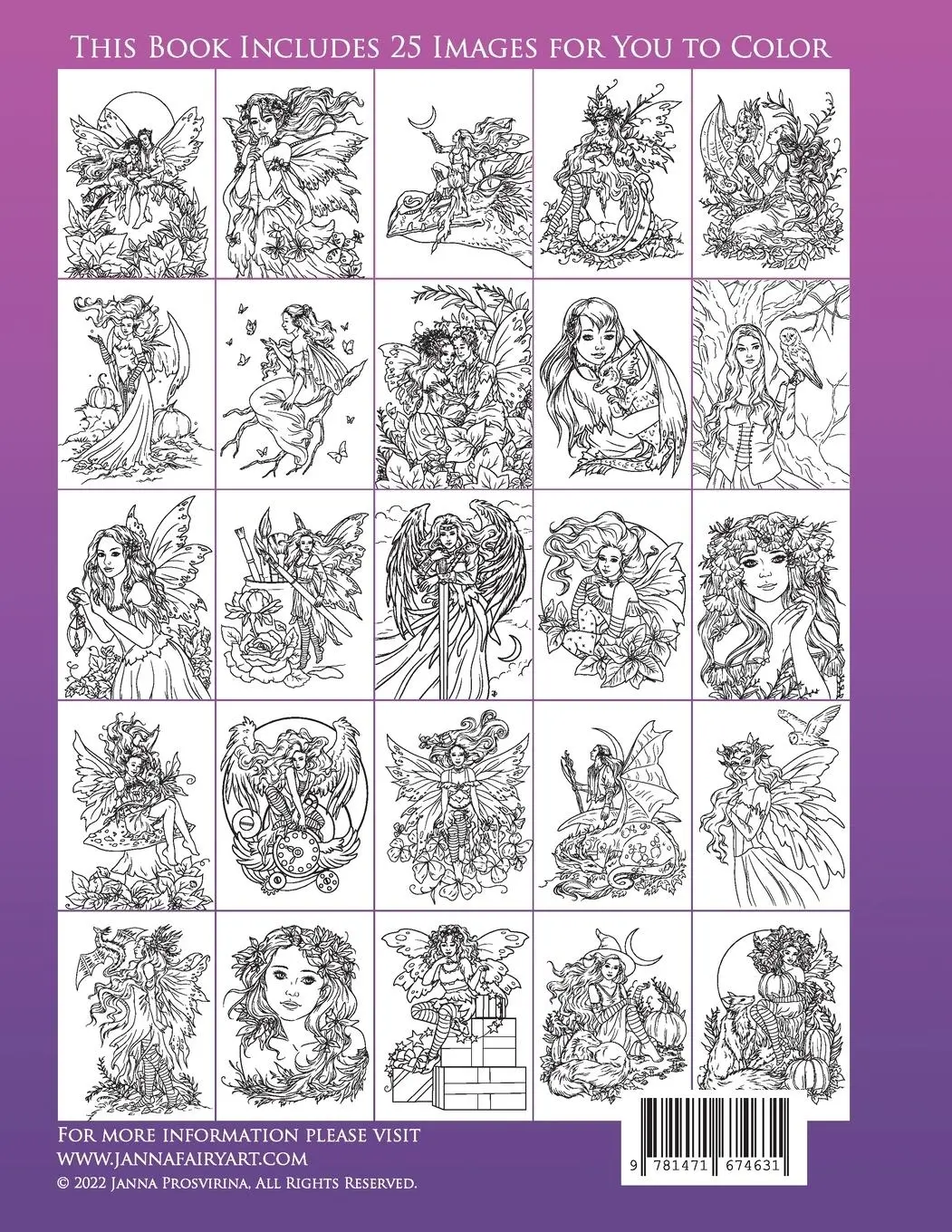 Rückseite: 9781471674631 | Fairyland Vol.1 | Line Art Coloring Book | Janna Prosvirina | Buch