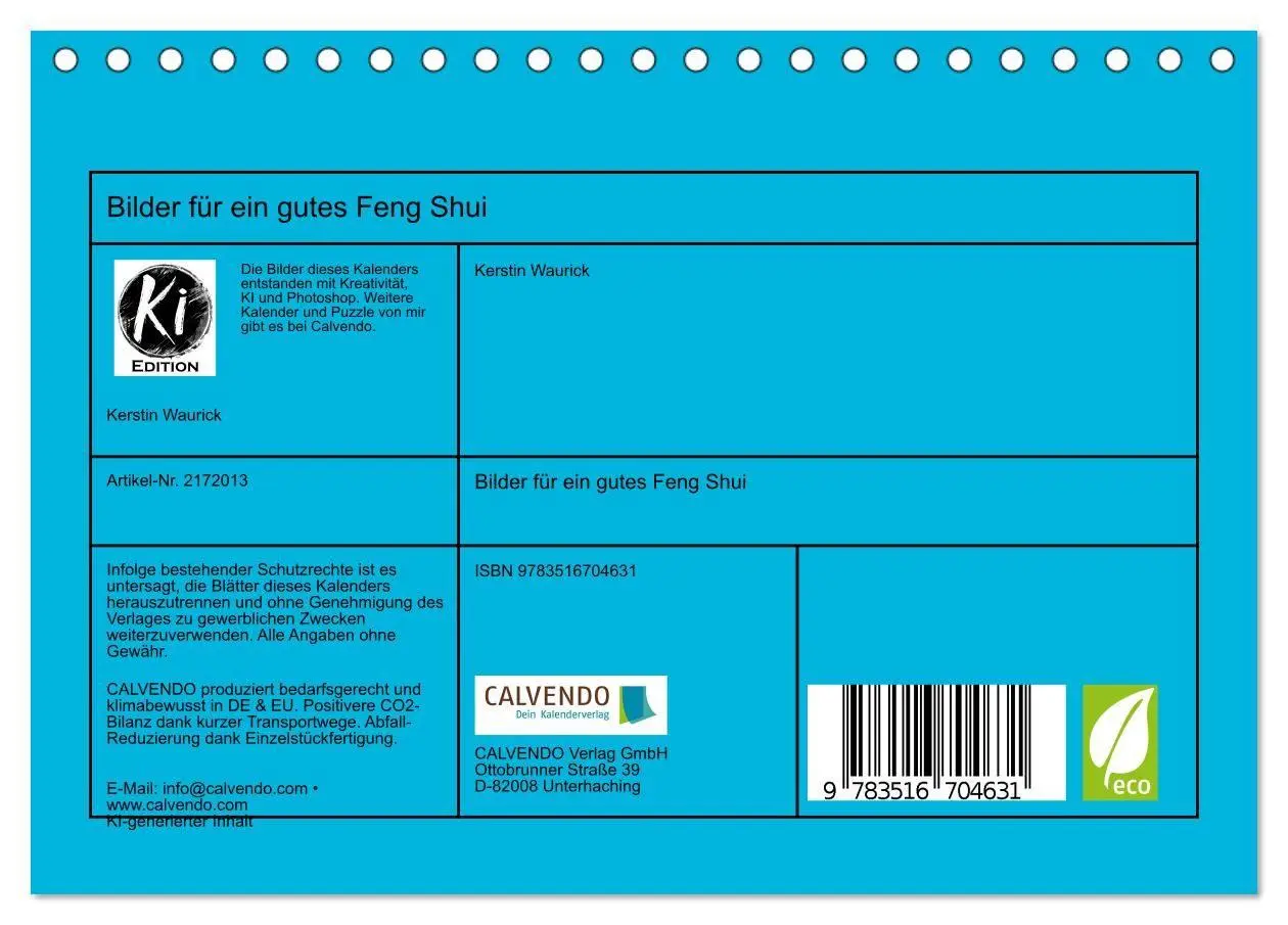 Bild: 9783516704631 | Bilder für ein gutes Feng Shui (Tischkalender 2026 DIN A5 quer),...