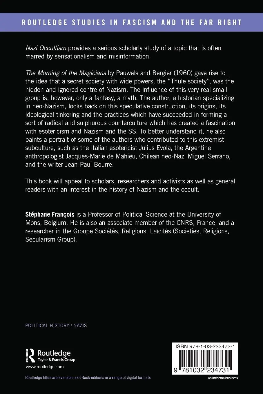 Rückseite: 9781032234731 | Nazi Occultism | Between the SS and Esotericism | Stephane Francois