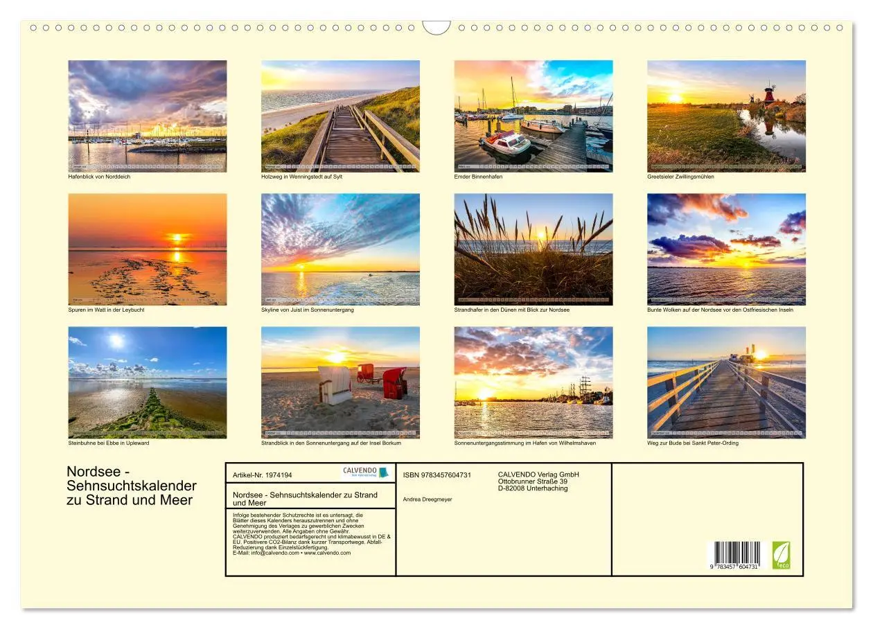 Bild: 9783457604731 | Nordsee - Sehnsuchtskalender zu Strand und Meer (Wandkalender 2026...