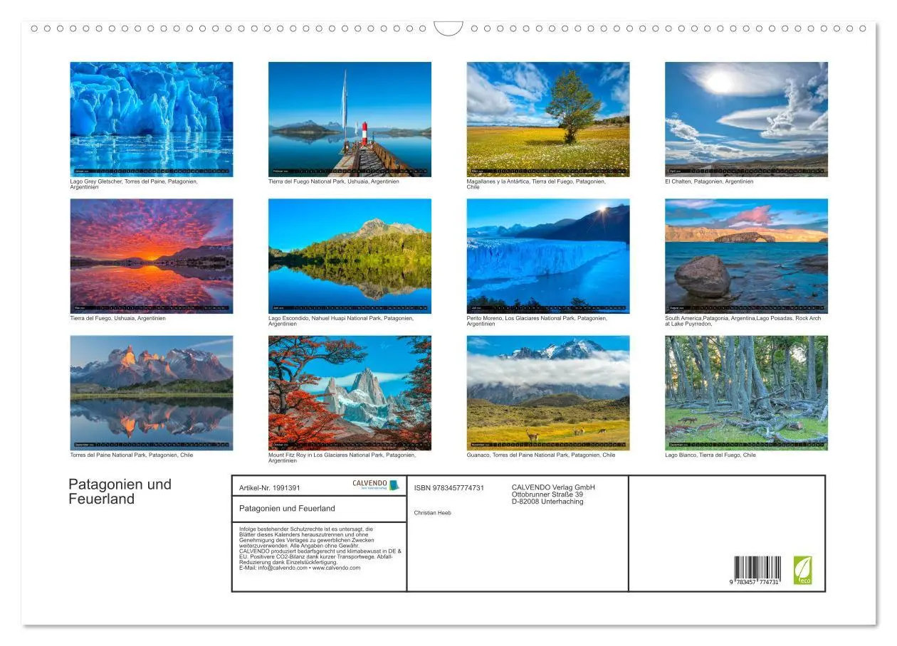 Bild: 9783457774731 | Patagonien und Feuerland (Wandkalender 2026 DIN A2 quer), CALVENDO...
