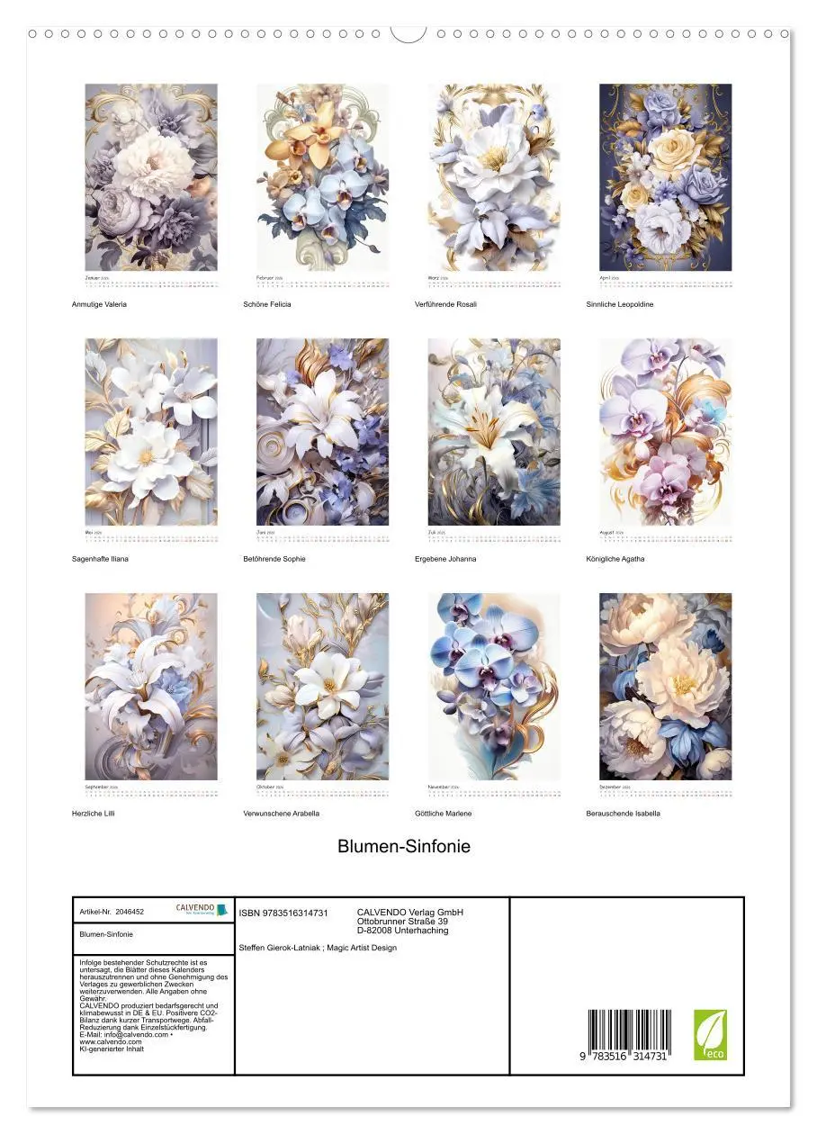 Bild: 9783516314731 | Blumen-Sinfonie (hochwertiger Premium Wandkalender 2026 DIN A2...