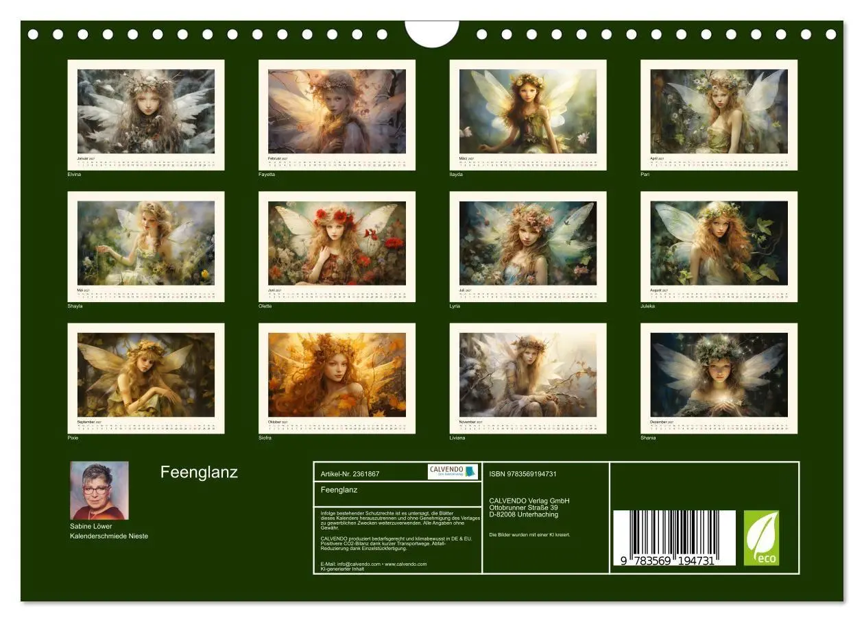 Bild: 9783569194731 | Feenglanz (Wandkalender 2027 DIN A4 quer), CALVENDO Monatskalender