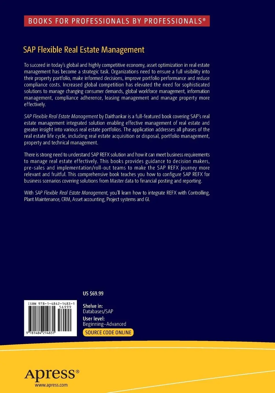 Rückseite: 9781484214831 | SAP Flexible Real Estate Management | Jayant Daithankar | Taschenbuch