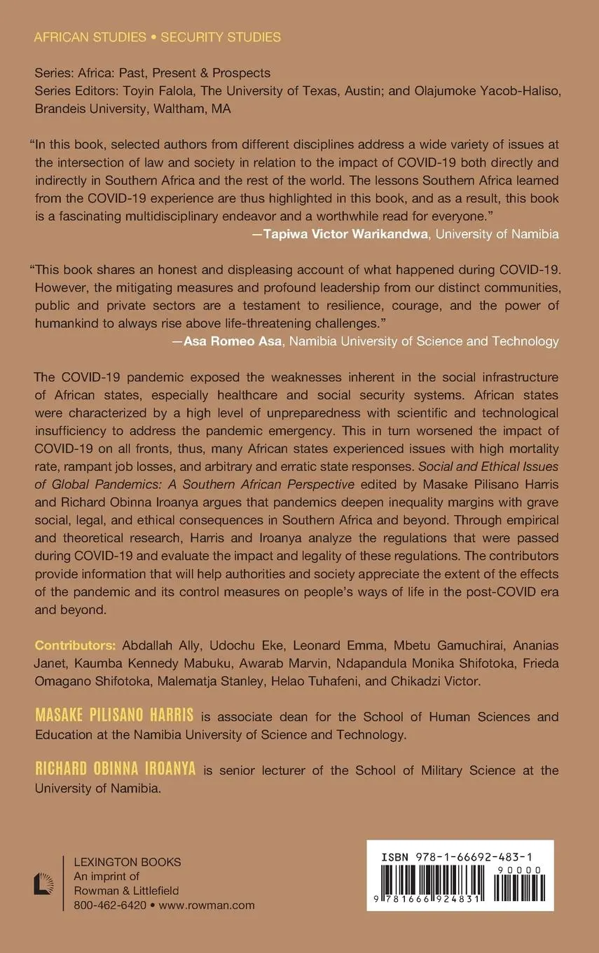 Rückseite: 9781666924831 | Social and Ethical Issues of Global Pandemics | Harris (u. a.) | Buch