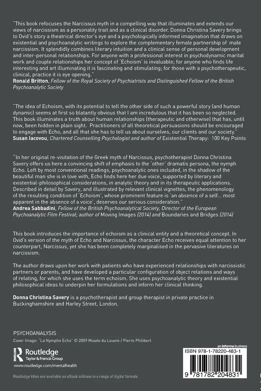 Rückseite: 9781782204831 | Echoism | The Silenced Response to Narcissism | Donna Christina Savery