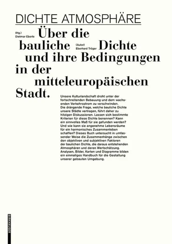 Cover: 9783035614831 | Dichte Atmosphäre | Dietmar Eberle (u. a.) | Buch | 536 S. | Deutsch