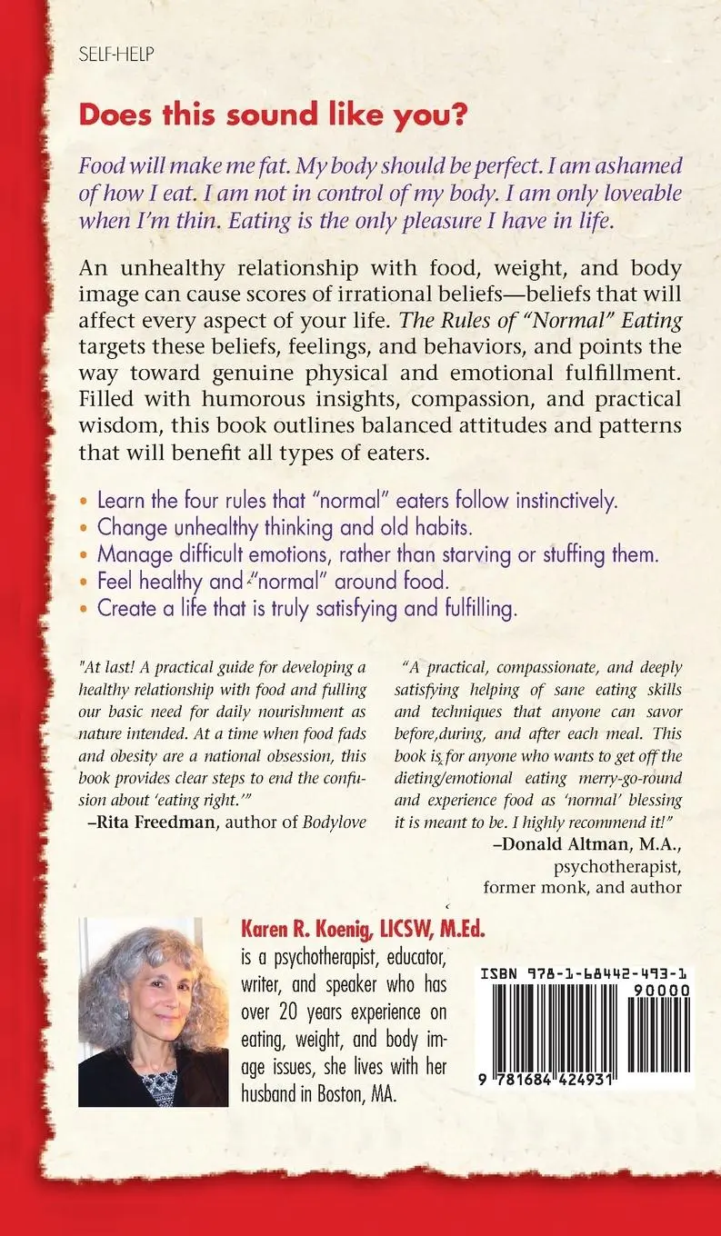 Rückseite: 9781684424931 | The Rules of "Normal" Eating | Karen R. Koenig | Buch | Gebunden