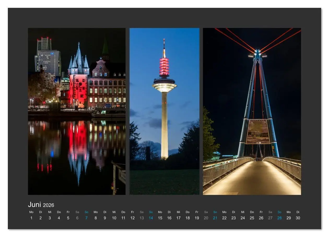 Bild: 9783457994931 | FRANKFURT - Nachtlichter 2026 (Wandkalender 2026 DIN A3 quer),...