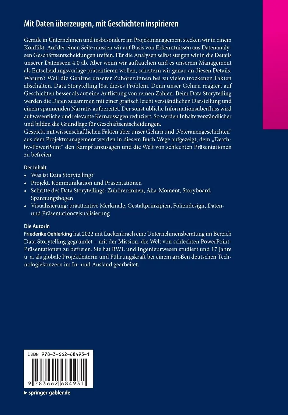 Rückseite: 9783662684931 | Mit Daten überzeugen, mit Geschichten inspirieren | Oehlerking | Buch