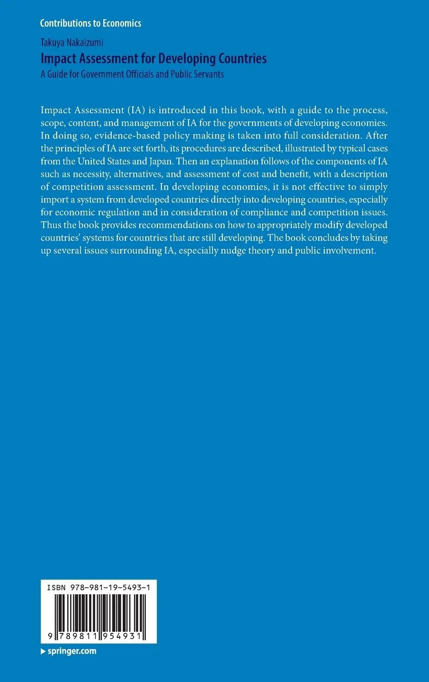 Rückseite: 9789811954931 | Impact Assessment for Developing Countries | Takuya Nakaizumi | Buch