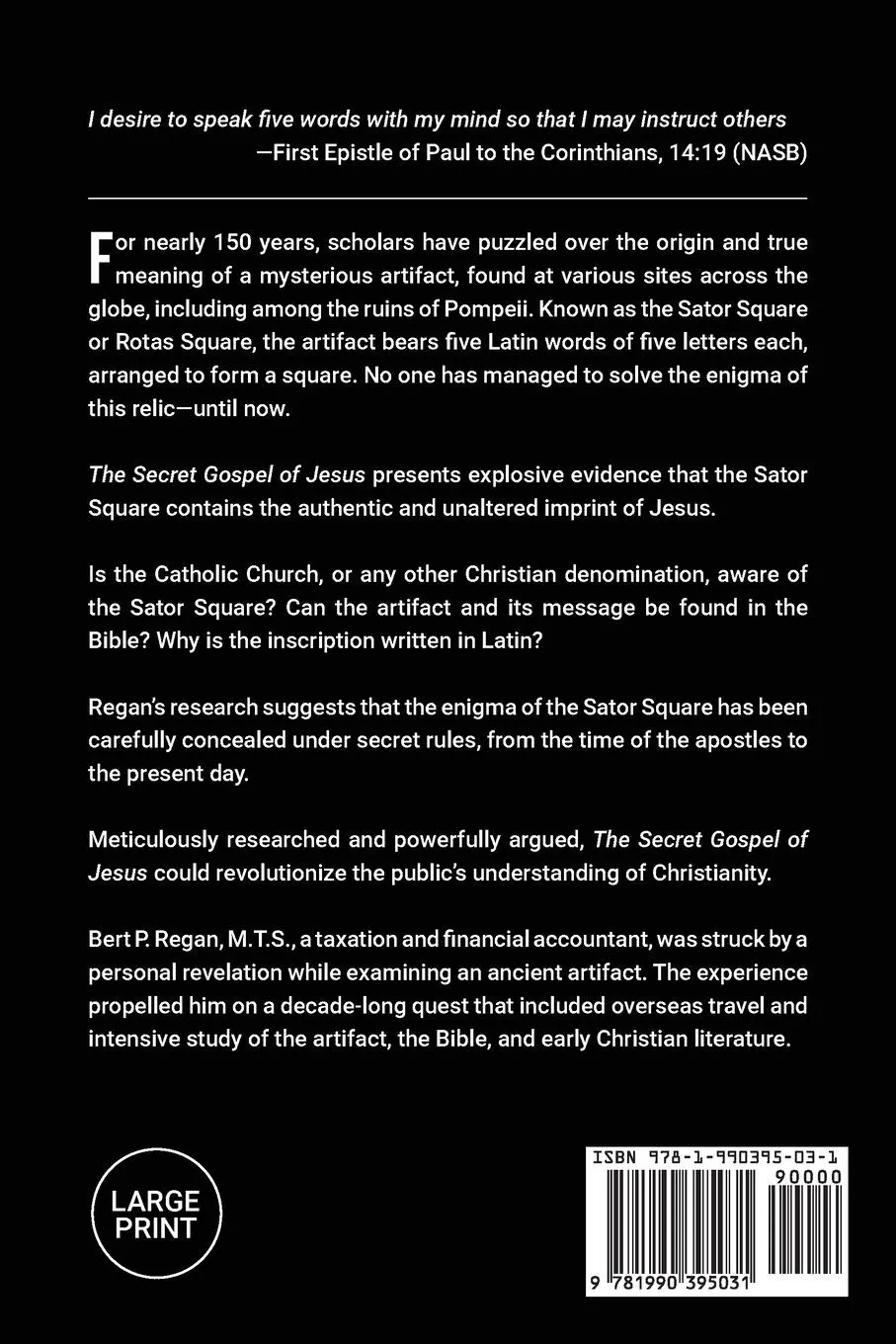 Rückseite: 9781990395031 | The Secret Gospel of Jesus | Bert P Regan | Taschenbuch | Englisch