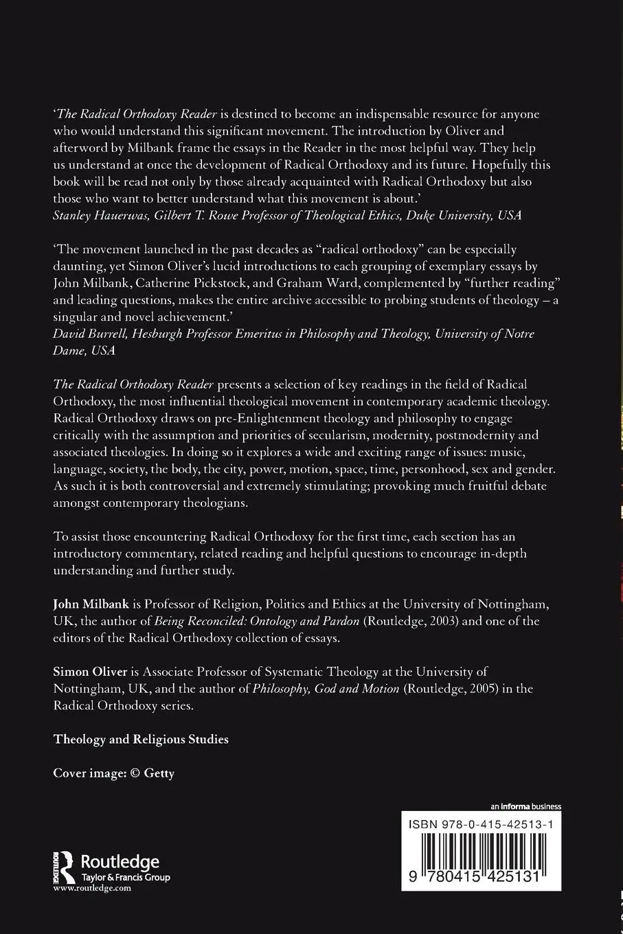 Rückseite: 9780415425131 | The Radical Orthodoxy Reader | John Milbank (u. a.) | Taschenbuch