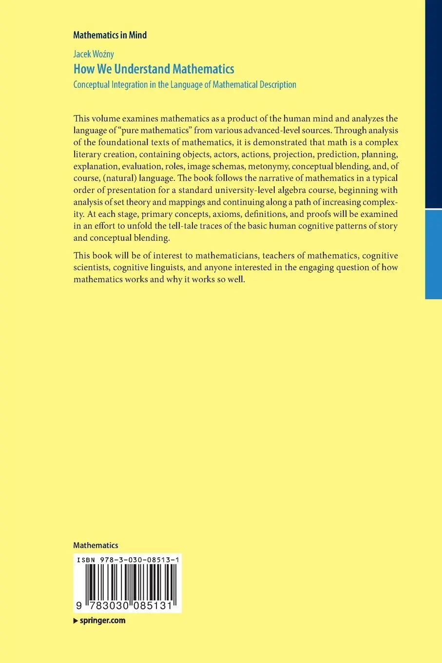 Rückseite: 9783030085131 | How We Understand Mathematics | Jacek Wo¿ny | Taschenbuch | x | 2019
