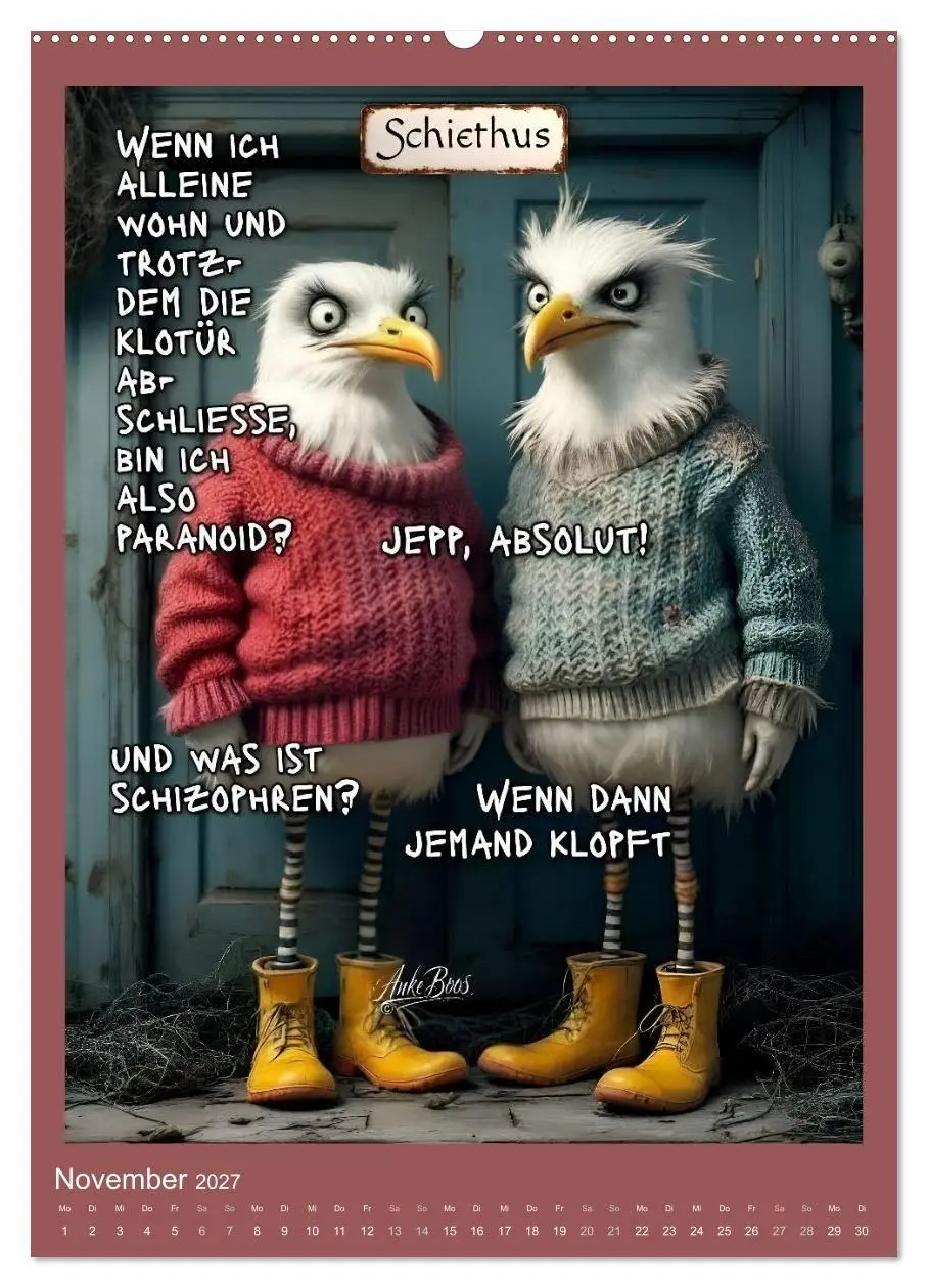 Bild: 9783594255131 | Böse Möwen - Kackkalender fürs Klo (Wandkalender 2027 DIN A2 hoch),...